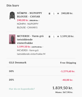 Cart on Mobile